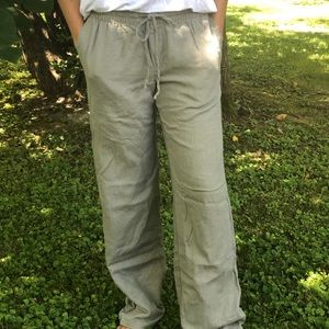Old Navy Gray Linen Pant